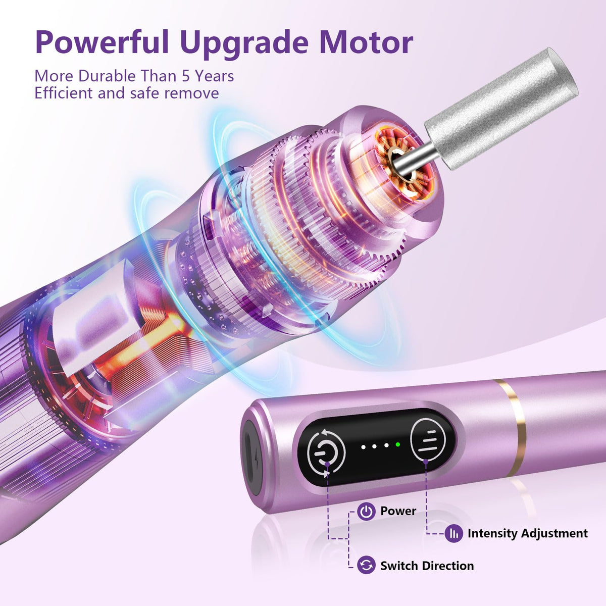 TUOBEO Cordless Nail Drill Kit with charging cable
