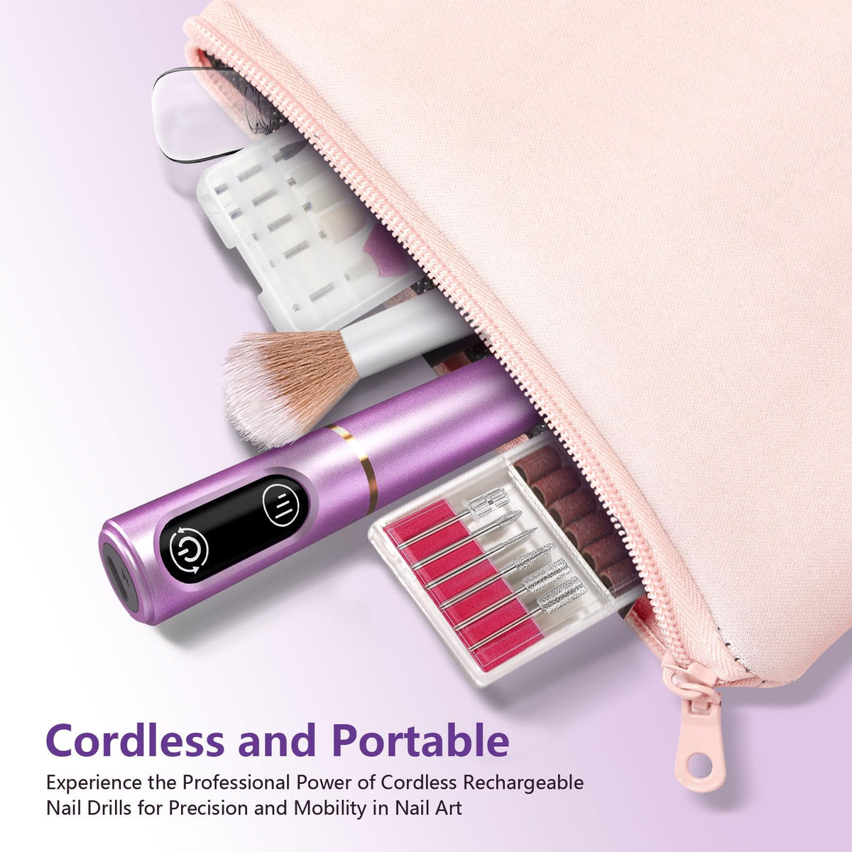 TUOBEO Cordless Nail Drill Kit with dust-proof cap
