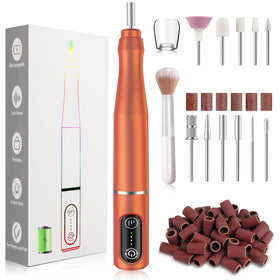 TUOBEO Cordless Nail Drill kit with various drill bits and sanding bands