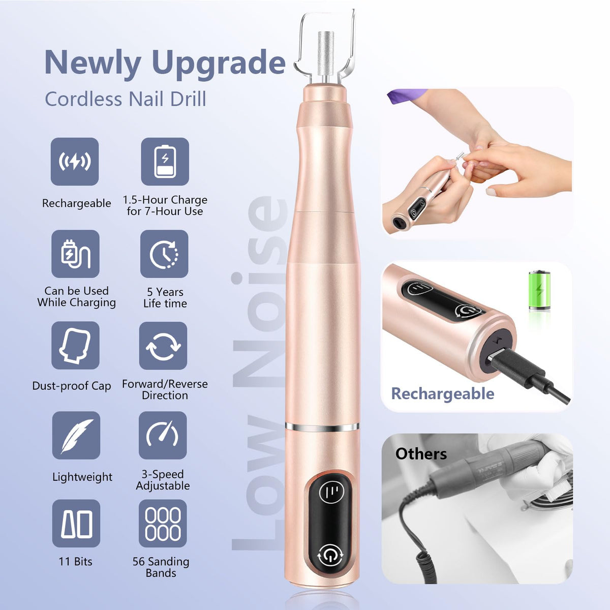 TUOBEO Nail Drill Kit close-up of speed control settings