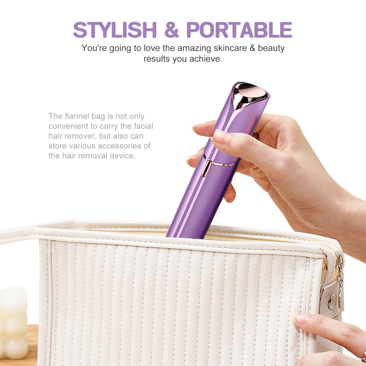 tuokiy Facial Hair Remover with included cleaning brush and AA battery