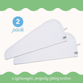 Turbie Twist Extra Long Microfiber Hair Towel back view, white