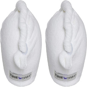 Turbie Twist Extra Long Microfiber Hair Towel laid flat on a surface
