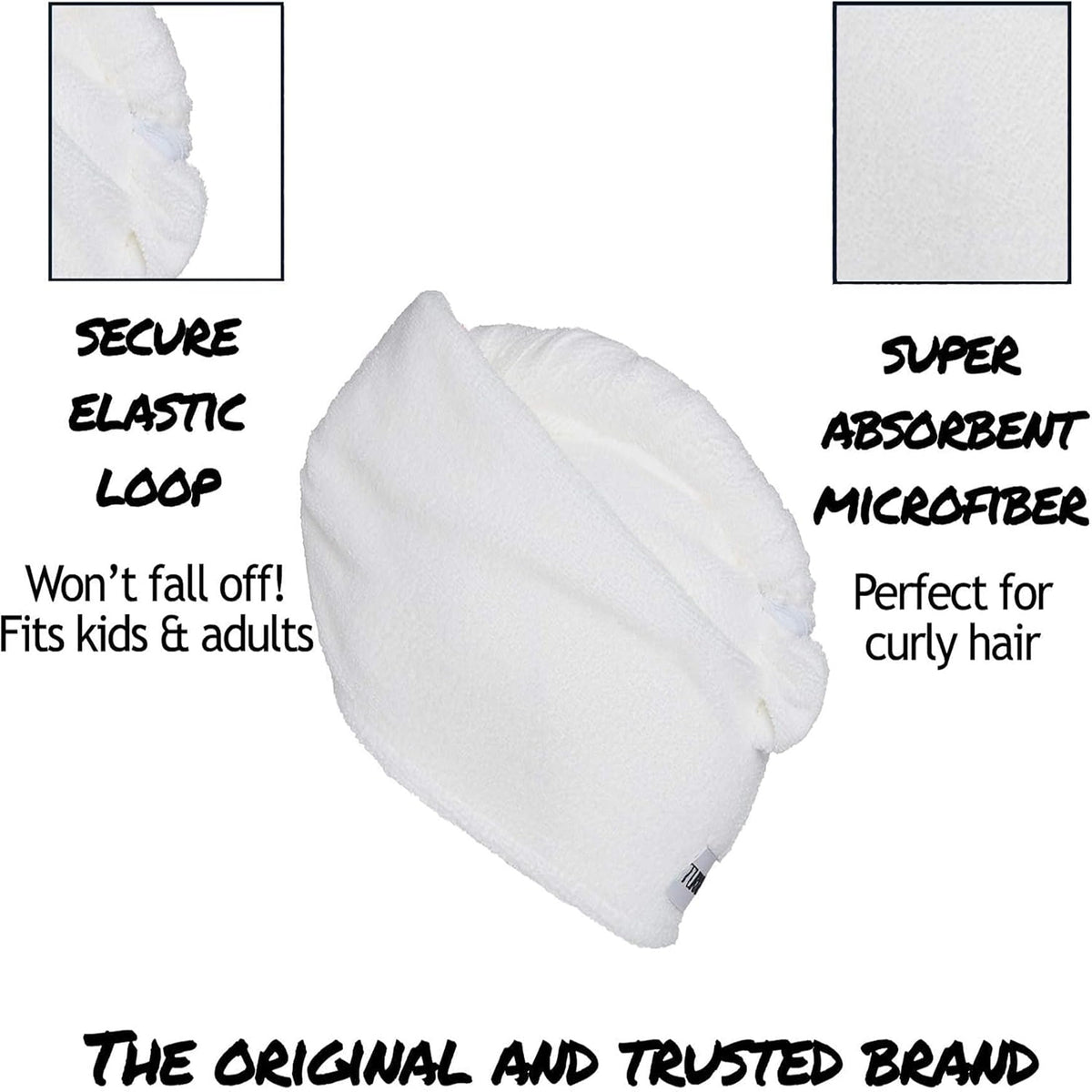 Turbie Twist Extra Long Microfiber Hair Towel twisted and secured