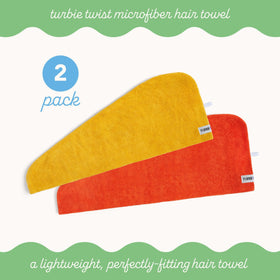 Turbie Twist hair towel wrapped around a model's hair