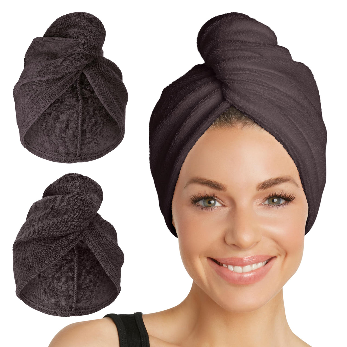 Turbie Twist Microfiber Hair Towel 2-Pack in pink and blue