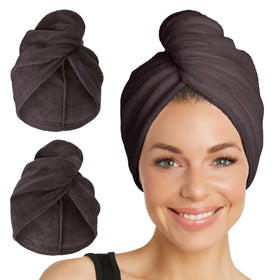 Turbie Twist Microfiber Hair Towel 2-Pack in pink and blue