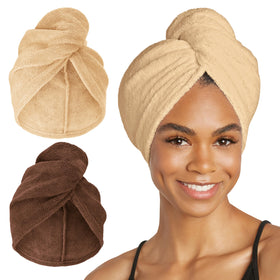 Turbie Twist Microfiber Hair Towel 2-Pack in tonal colours