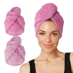 Turbie Twist Microfiber Hair Towel dark pink front view