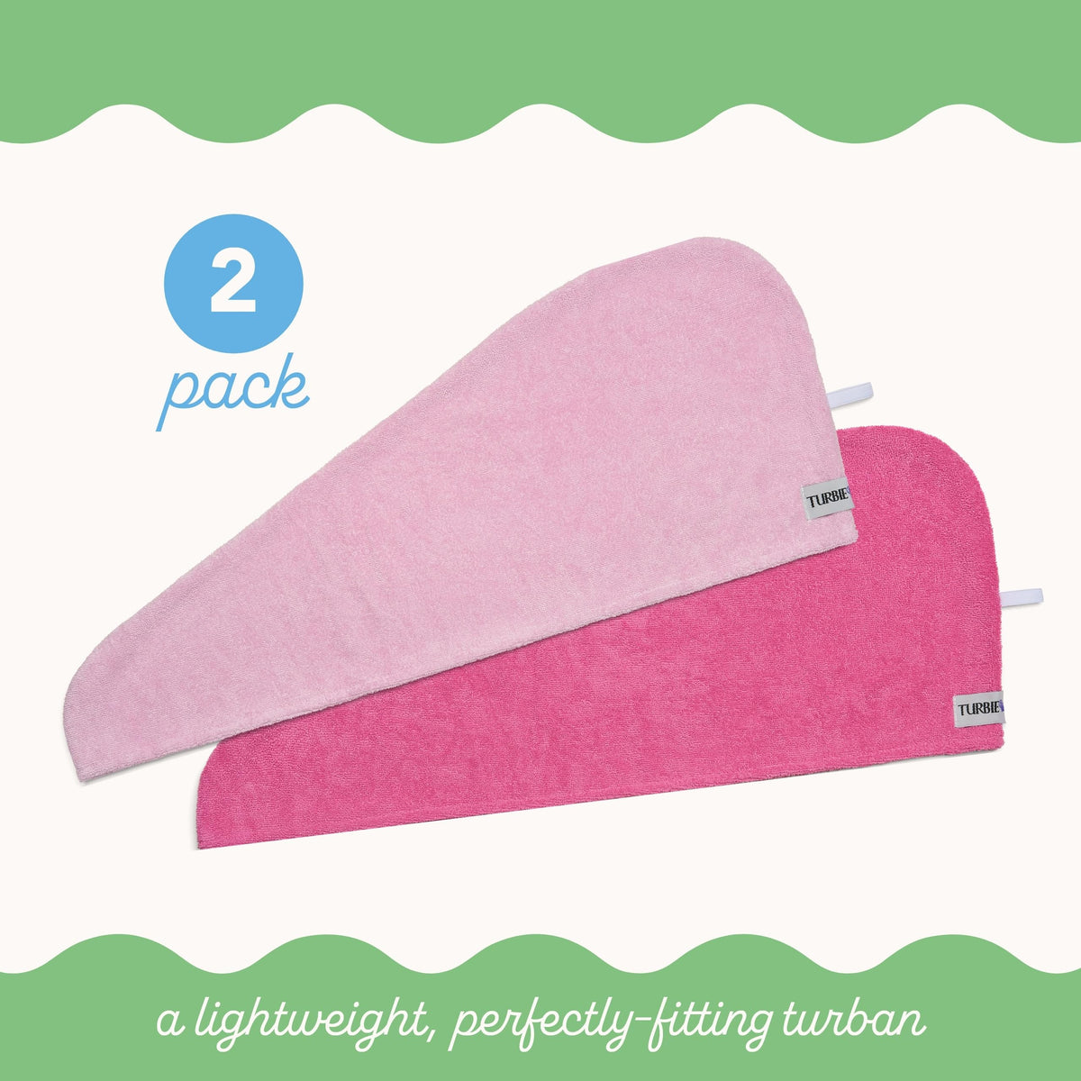 Turbie Twist Microfiber Hair Towel dark pink in use