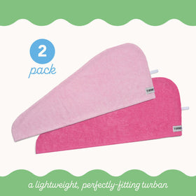 Turbie Twist Microfiber Hair Towel dark pink in use