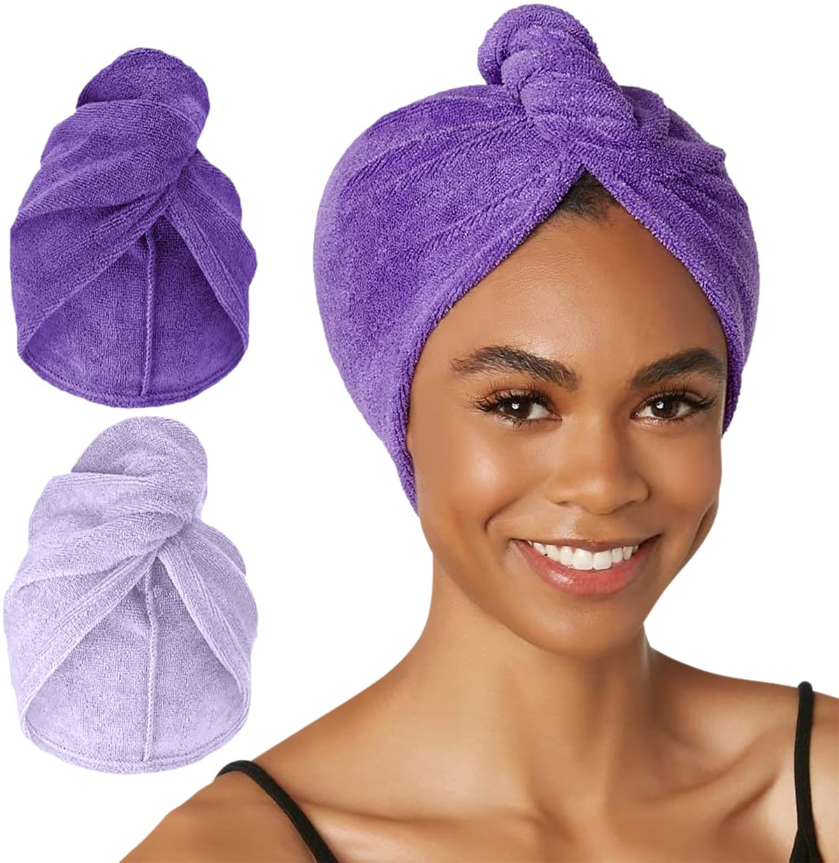 Turbie Twist microfiber hair towel dark purple front view