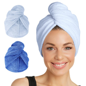 Turbie Twist Microfiber Hair Towel Dazzling Blue front view