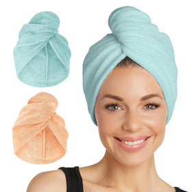 Turbie Twist Microfiber Hair Towel front view in Bermuda colour