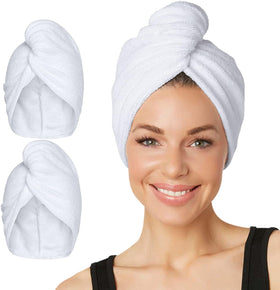 Turbie Twist Microfiber Hair Towel front view in white
