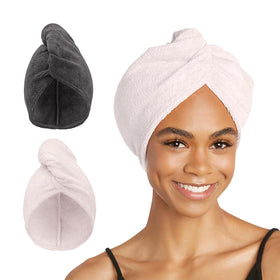Turbie Twist Microfiber Hair Towel in Grey front view