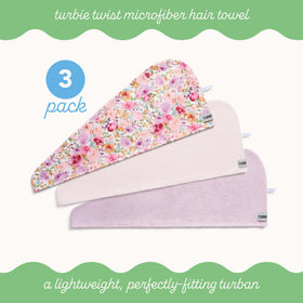 Turbie Twist Microfiber Hair Towel in use on wavy hair
