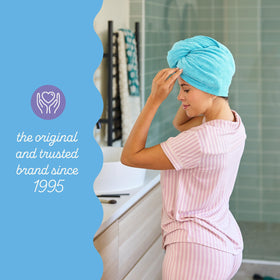 Turbie Twist Microfiber Hair Towel Light Aqua close-up
