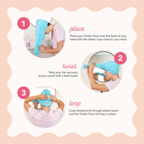 Turbie Twist Microfiber Hair Towel packaging display