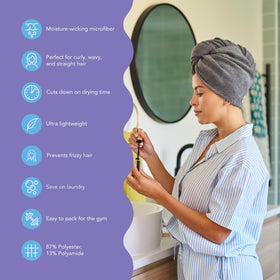 Turbie Twist Microfiber Hair Towel showing twist and loop system