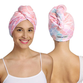 Turbie Twist Microfiber Hair Towel showing twist and loop system