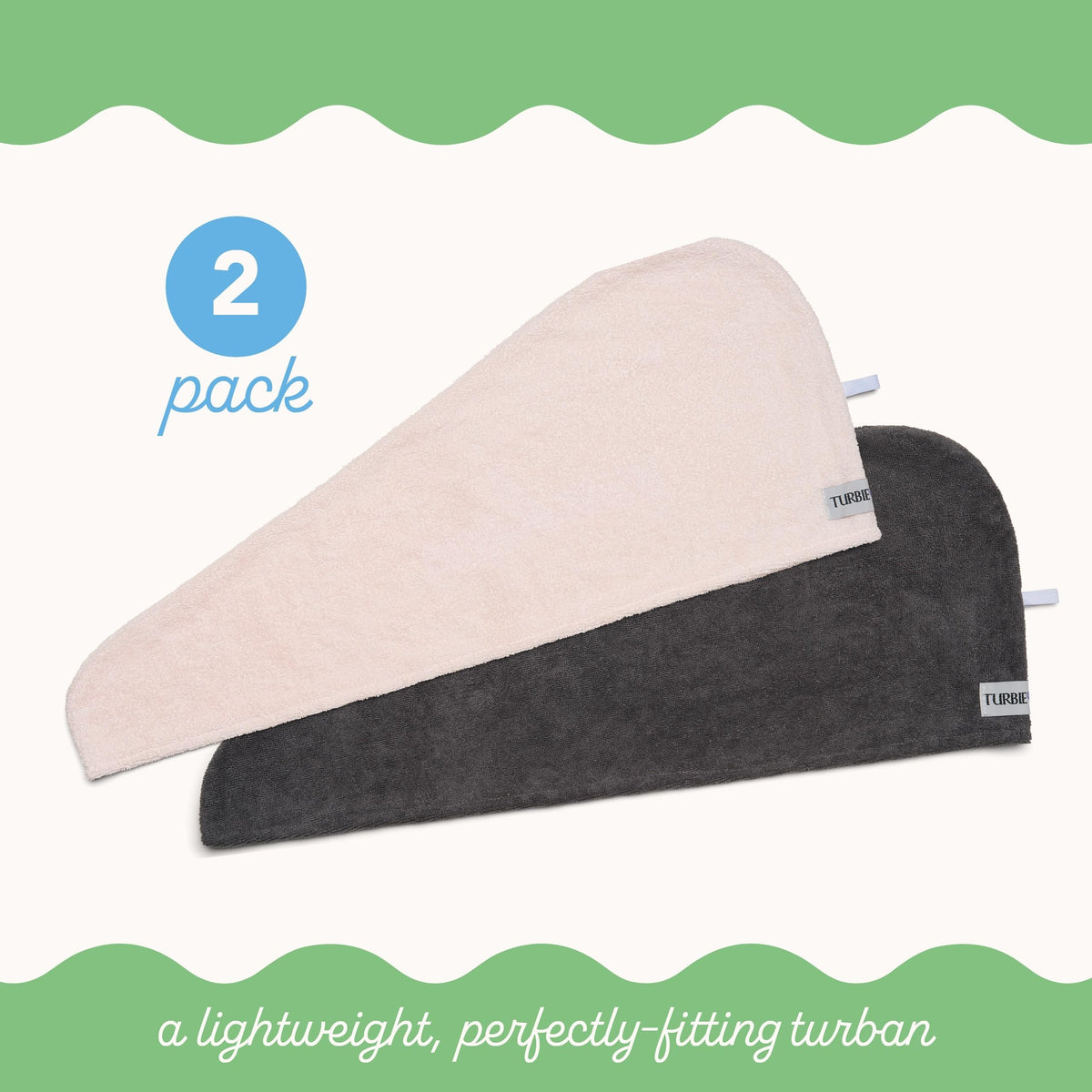 Turbie Twist Microfiber Hair Towel showing twist and loop system