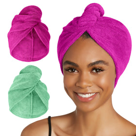 Turbie Twist microfiber hair towel wrap in Kelly Green front view