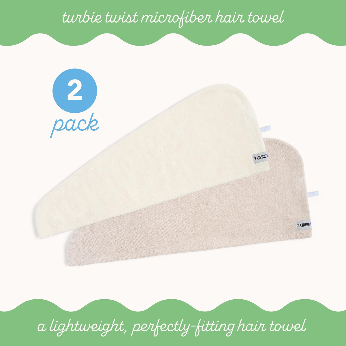 Turbie Twist Microfiber Hair Towel wrapped around hair