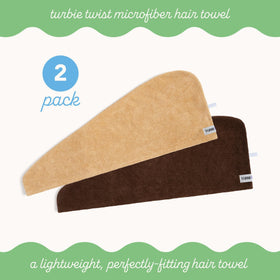Turbie Twist towel wrapped around hair demonstrating use