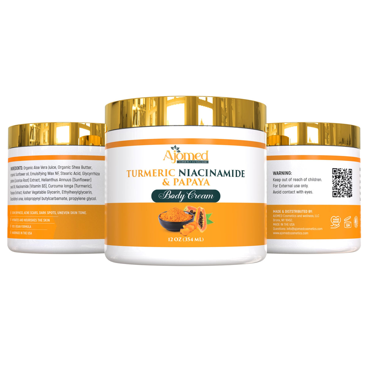 Turmeric body cream application on skin