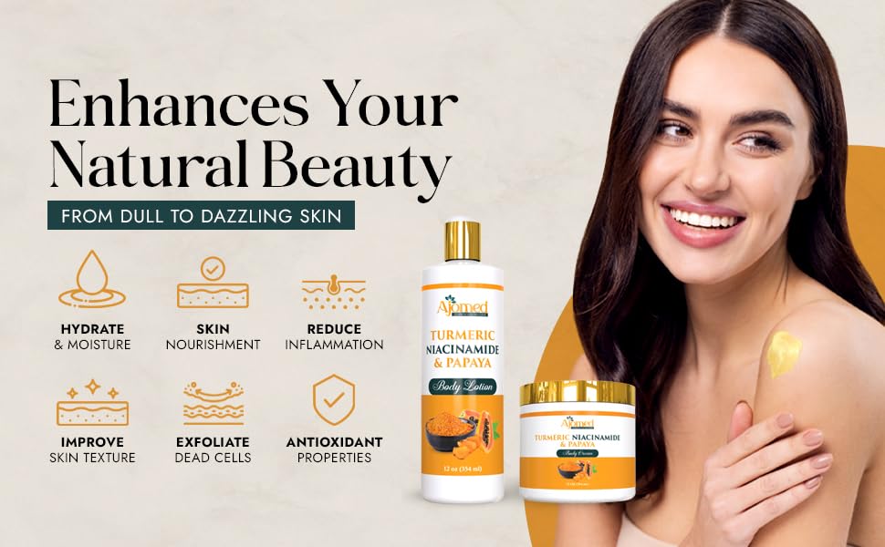 Turmeric body cream on a wooden surface