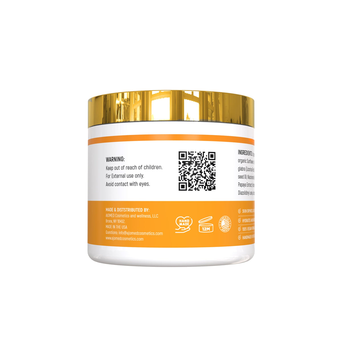 Turmeric body cream packaging details