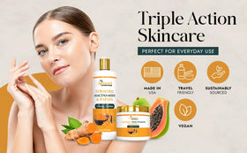 Turmeric body cream with papaya slices