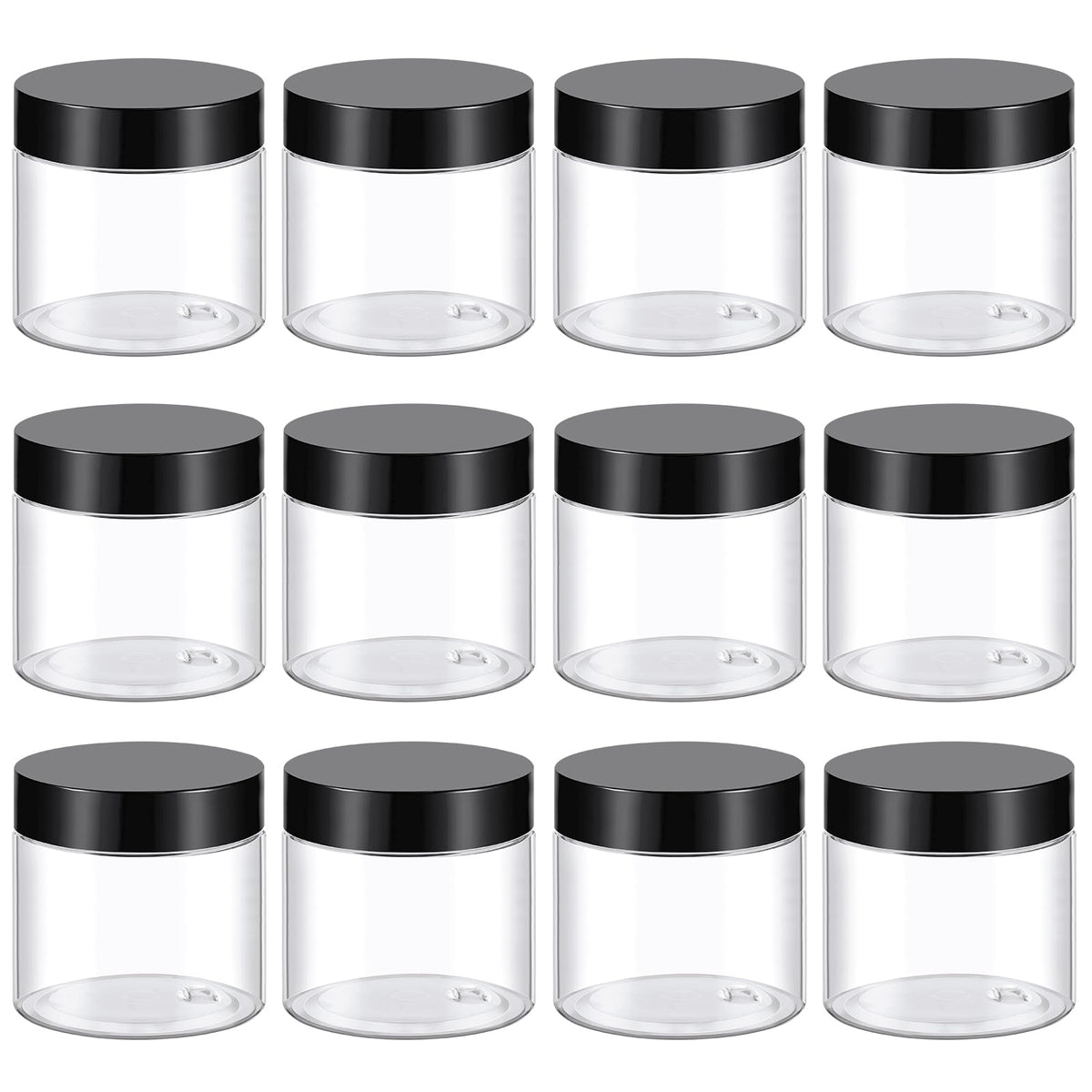 TUZAZO 2 oz plastic container with black lid front view
