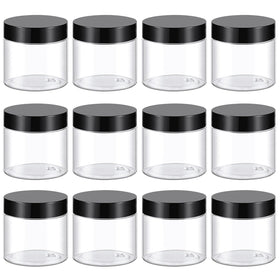TUZAZO 2 oz plastic container with black lid front view