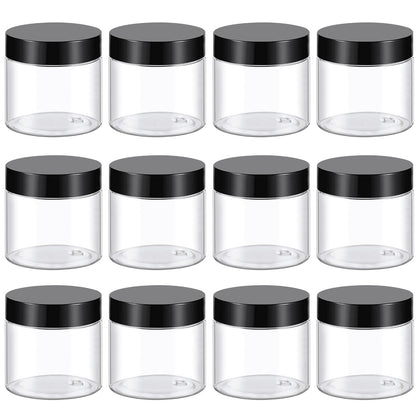 TUZAZO 2 oz plastic container with black lid front view