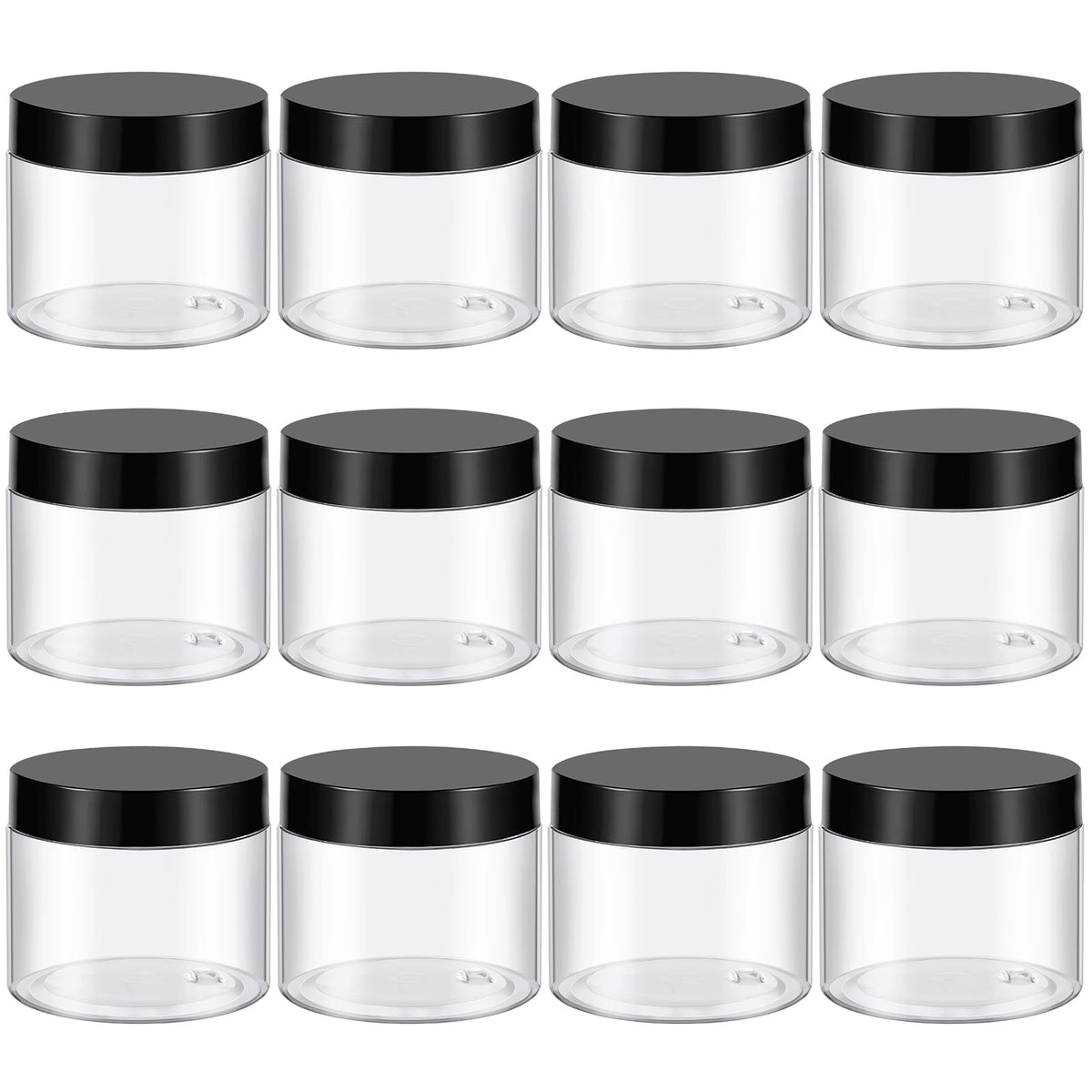 TUZAZO 6 Oz plastic container front view with black lid