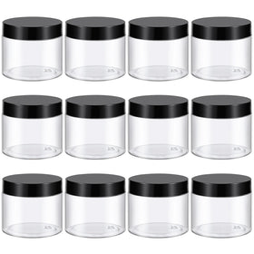 TUZAZO 6 Oz plastic container front view with black lid