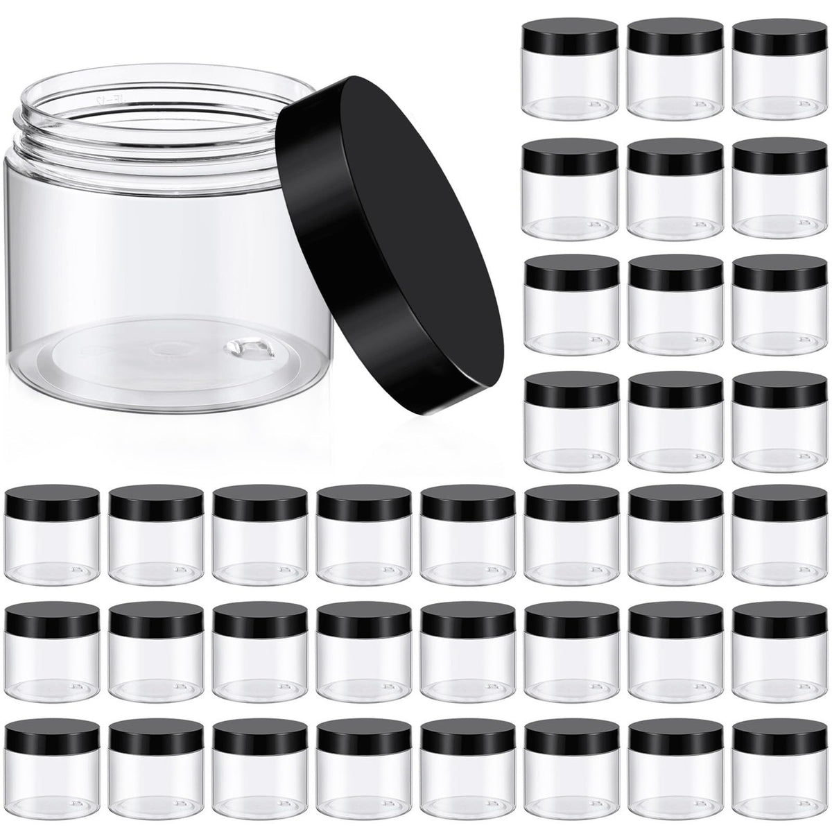 TUZAZO 6 Oz plastic container with black lid front view