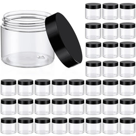TUZAZO 6 Oz plastic container with black lid front view