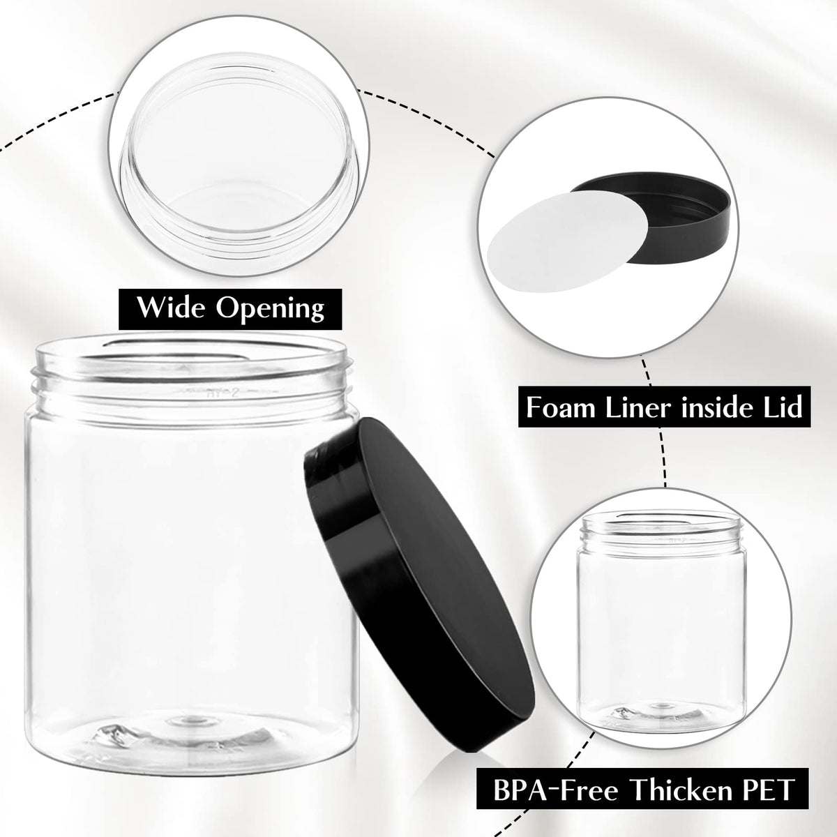 TUZAZO 8 oz plastic container with lotion inside