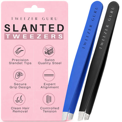 TWEEZER GURU Precision Tweezers front view with slant tip