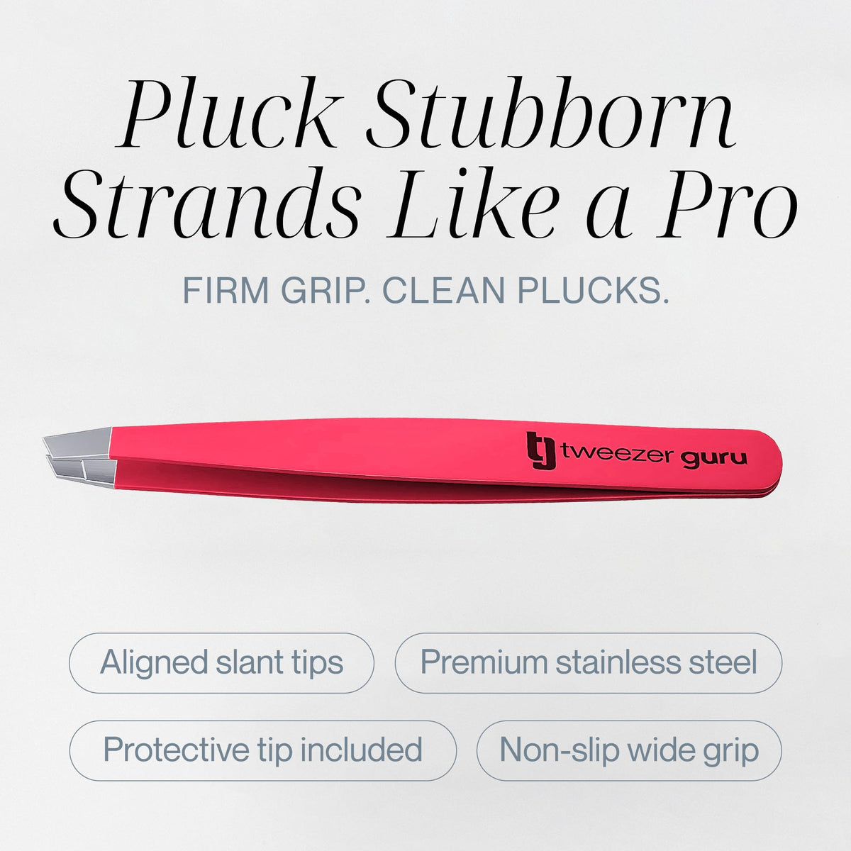 TWEEZER GURU tweezers with protective sleeve, travel-ready