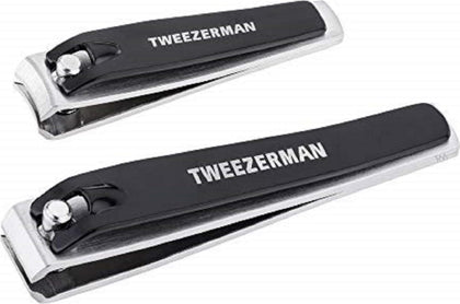 Tweezerman Combo Clipper Set black stainless steel front view