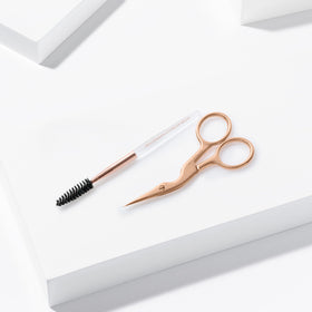 Tweezerman Eyebrow Scissors and Brush set in packaging
