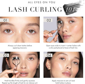 Tweezerman Eyelash Curler Rose Gold in use