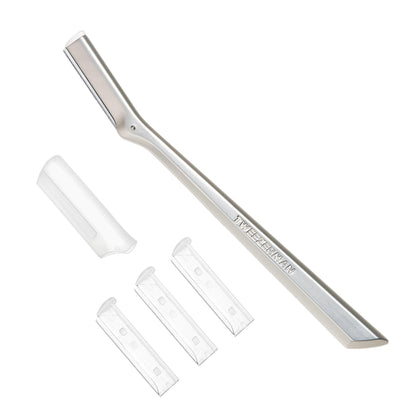 Tweezerman Facial Razor stainless steel front view