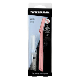 Tweezerman Facial Razor Tea Rose in hand
