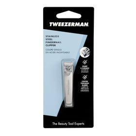 Tweezerman Fingernail Clipper in hand demonstrating use