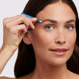 Tweezerman Mini Slant Tweezer Bahama Blue angled view